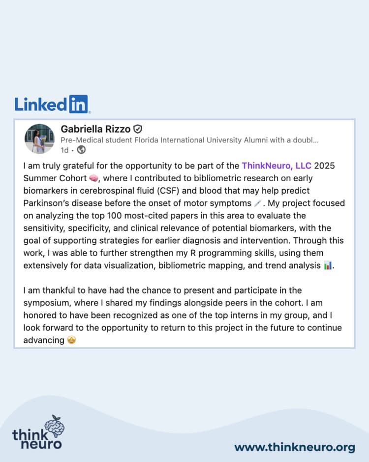 ThinkNeuro LinkedIn highlight